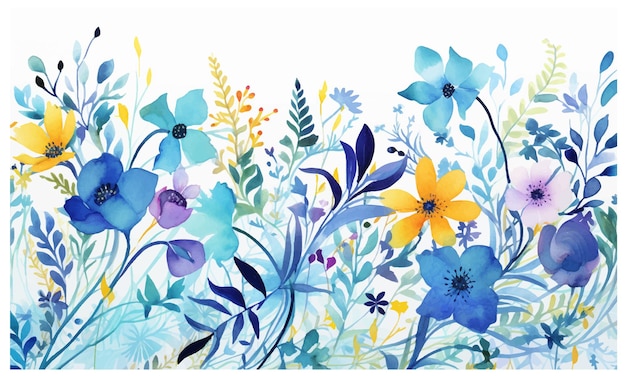 Watercolor flower painting vector