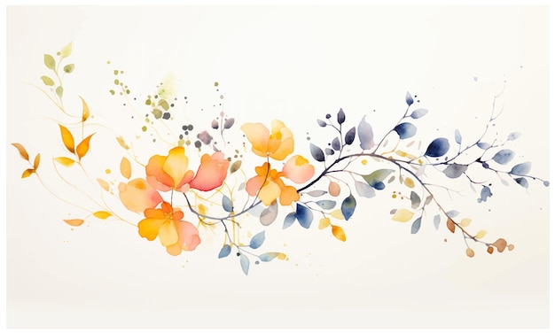 Watercolor flower painting vector