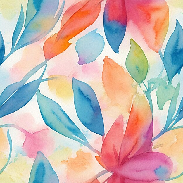 Watercolor flower seamless pattern design