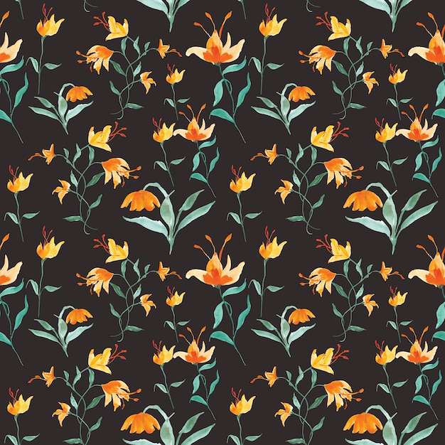 Watercolor Flower seamless pattern 