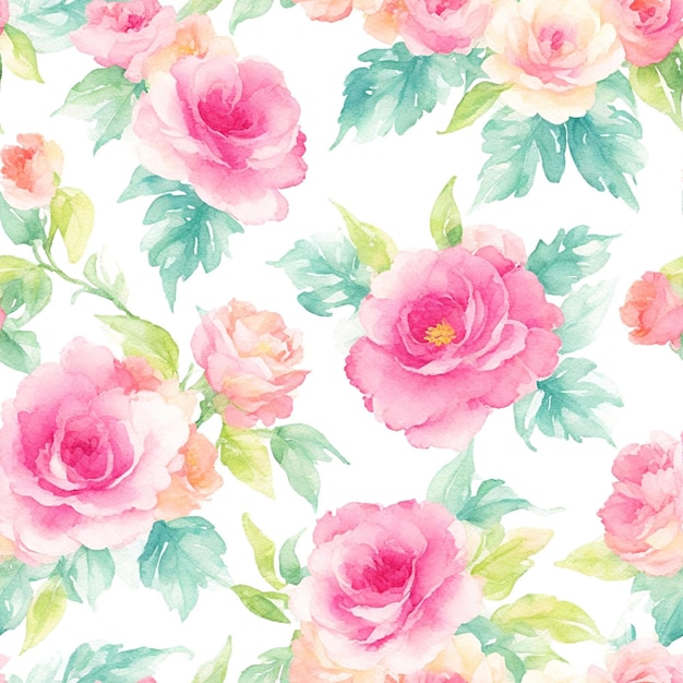 watercolor Flower sublimation seamless pattern