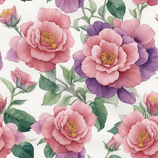 watercolor Flower sublimation seamless pattern