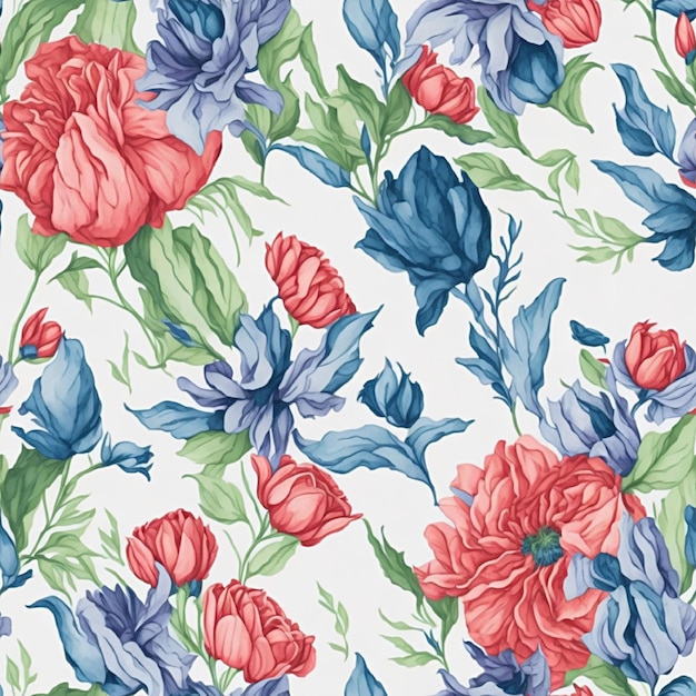 watercolor Flower sublimation seamless pattern