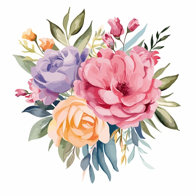 Watercolor flower for wedding inivation