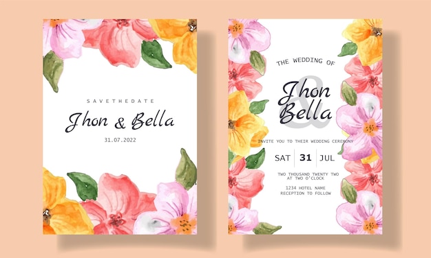 watercolor flower wedding invitations background