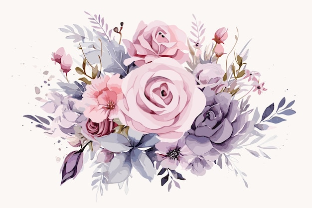 Watercolor flower for wedding