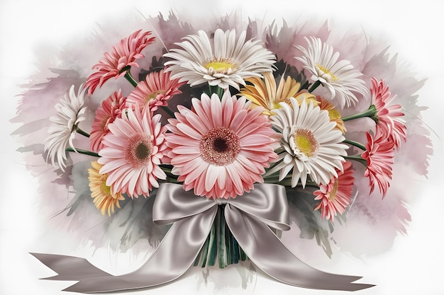 Vector watercolor flowers bouquet vector