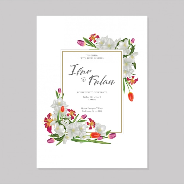 Watercolor flowers card