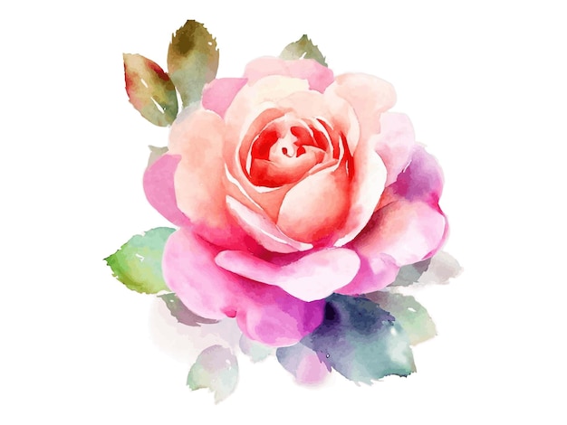 Watercolor flowers decoration for card and wedding vector clipart