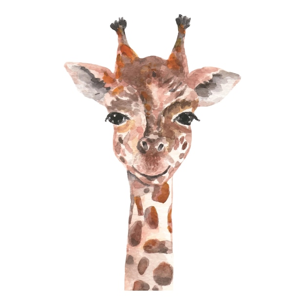 watercolor giraffe animal vector illustration isolated