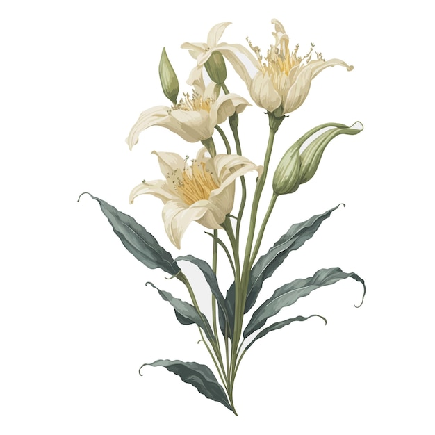 Watercolor golden rayed lily a simple vector