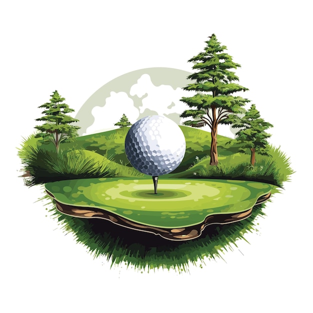 watercolor golf Vector art