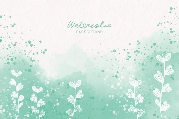 Watercolor green texture hand painted background