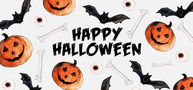 Watercolor Halloween Banner