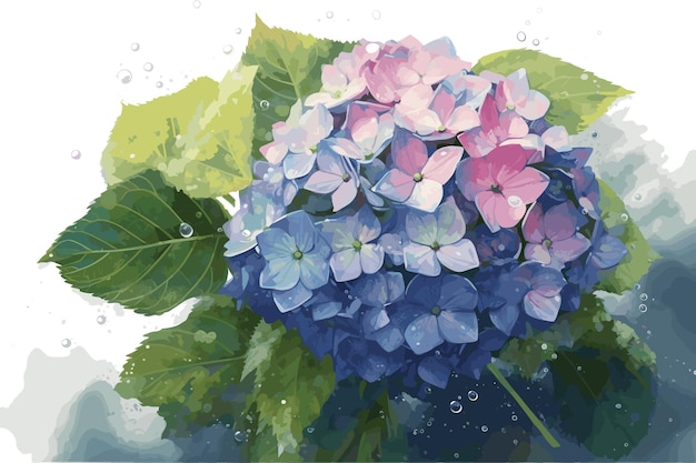 Watercolor handpainted flower vector art painting illustration