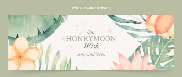 Watercolor honeymoon twitter header