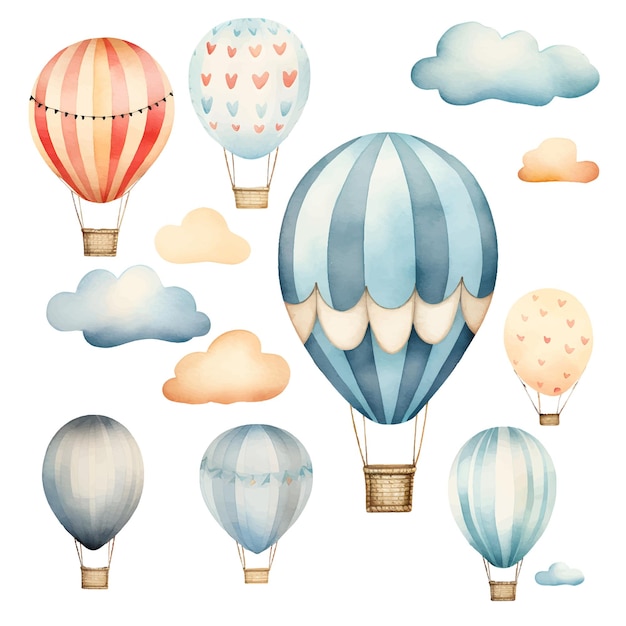 watercolor Hot air balloon Cartoon balloon clipart