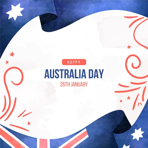 Vector watercolor illustration for australian national day