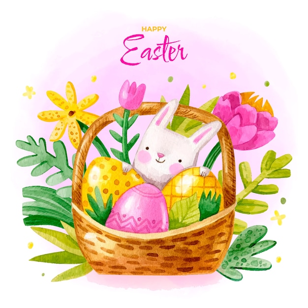 Watercolor illustration for easter celebration