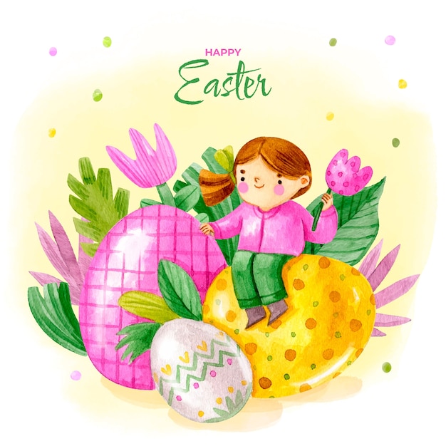 Watercolor illustration for easter celebration