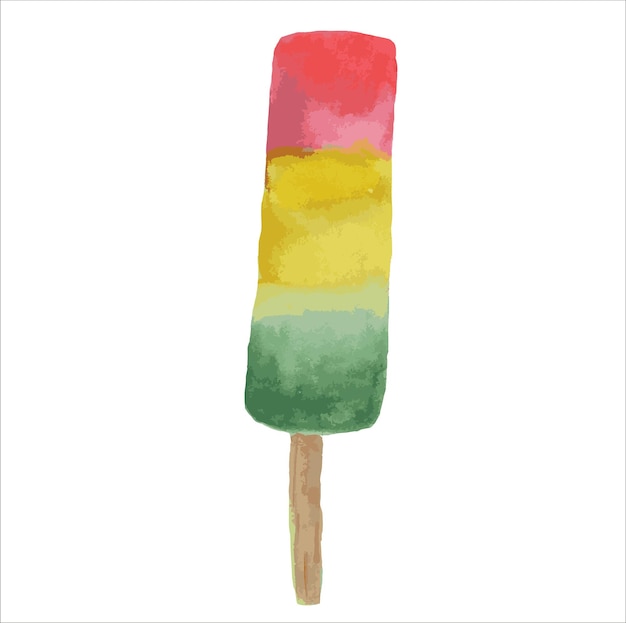 watercolor illustration ice cream ice traffic light hand painted watercolor