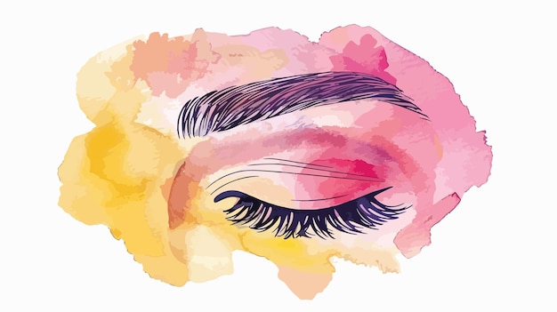 Vector a watercolor illustration of a womans eyes and her eyes