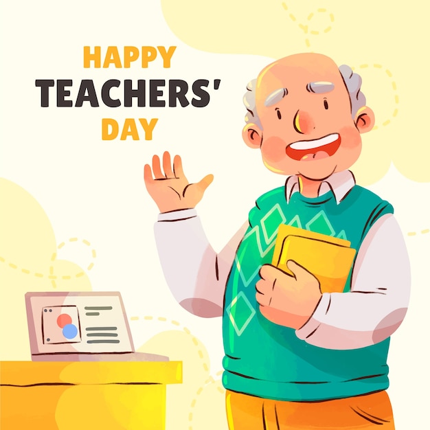 Watercolor illustration for world teachers day