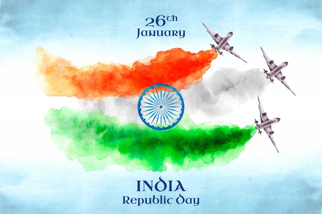 Watercolor indian republic day