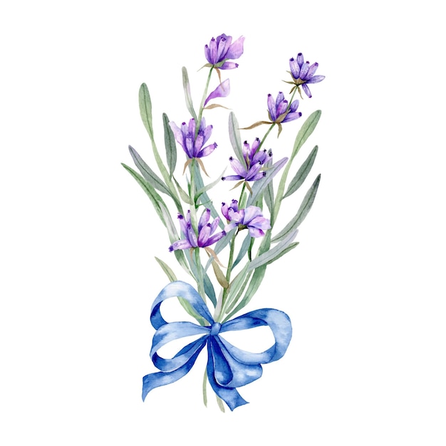 Watercolor Lavender Bouquet