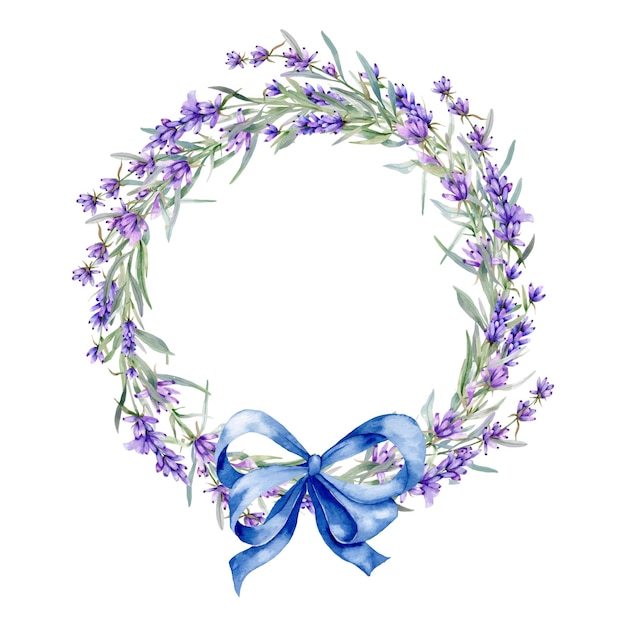 Watercolor Lavender Wreath