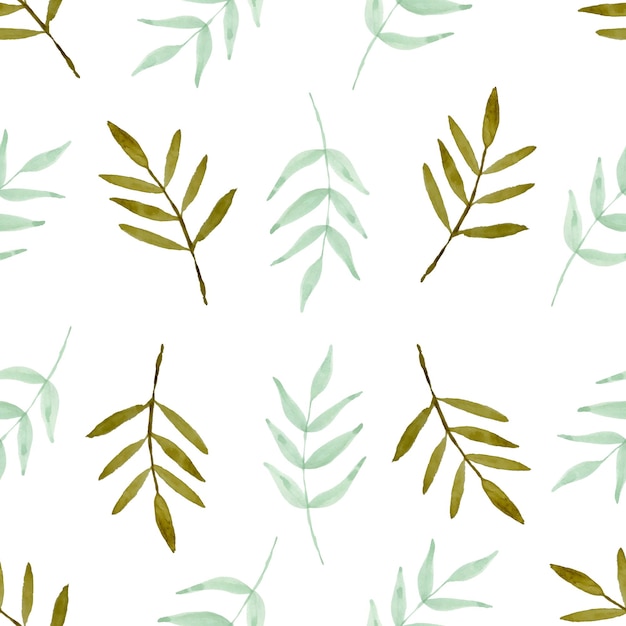 Watercolor leaf seamless pattern