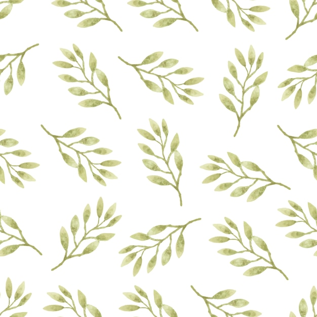 Watercolor leaf seamless pattern