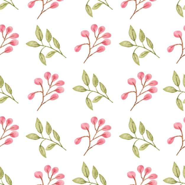 Watercolor leaf seamless pattern