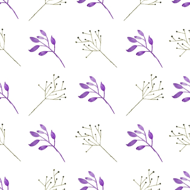 Watercolor leaf seamless pattern