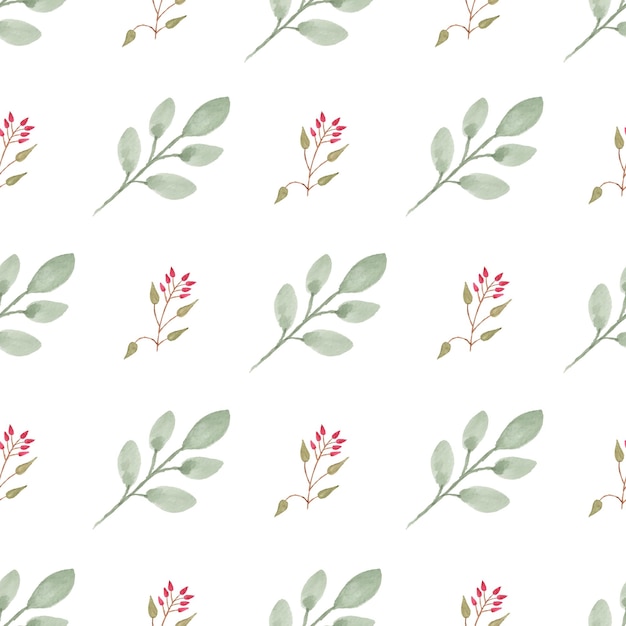 Watercolor leaf seamless pattern