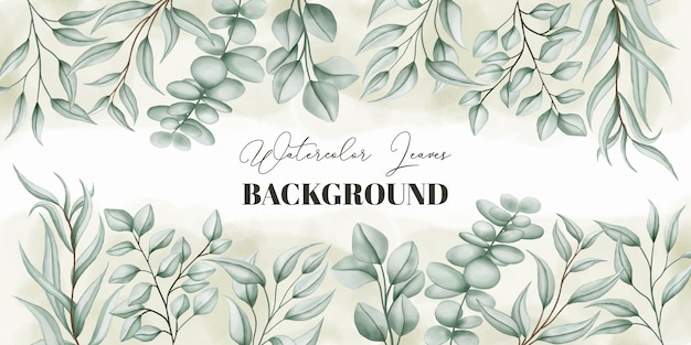 Watercolor leaves background template