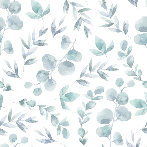 Watercolor leaves pattern background