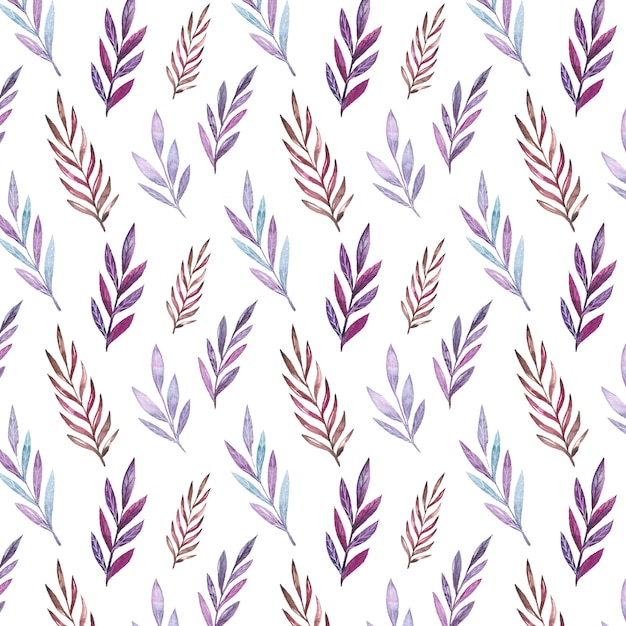 Watercolor leaves pattern