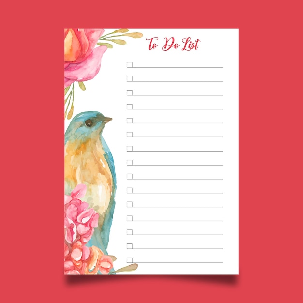 watercolor to do list template