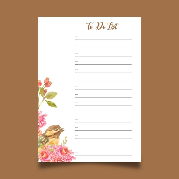 watercolor to do list template