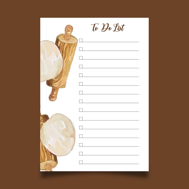 Vector watercolor to do list template