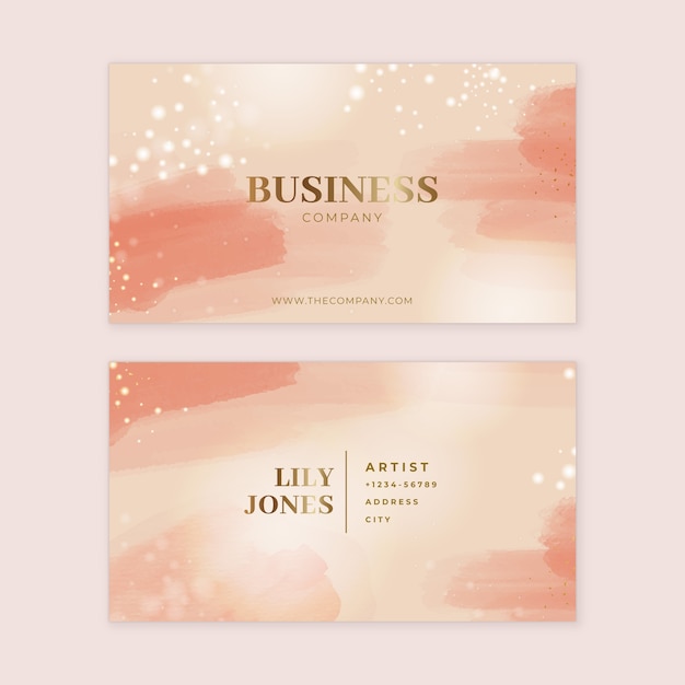 Watercolor luxury business cards