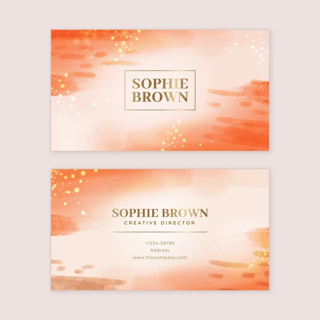 Watercolor luxury business cards