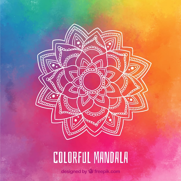 Watercolor mandala background