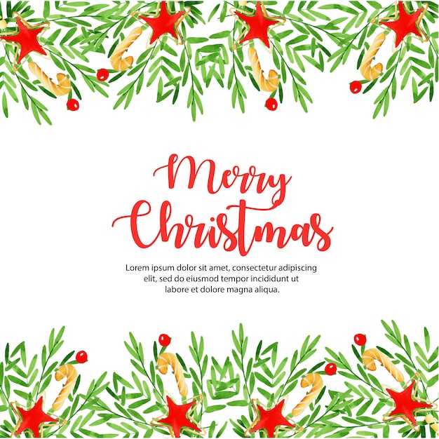 Watercolor Merry Christmas Background