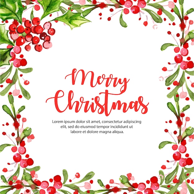 Watercolor Merry Christmas Background