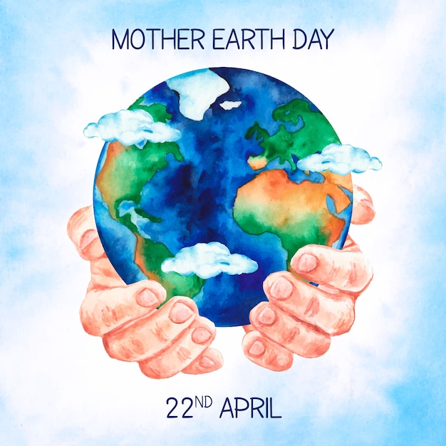 Watercolor mother earth day background