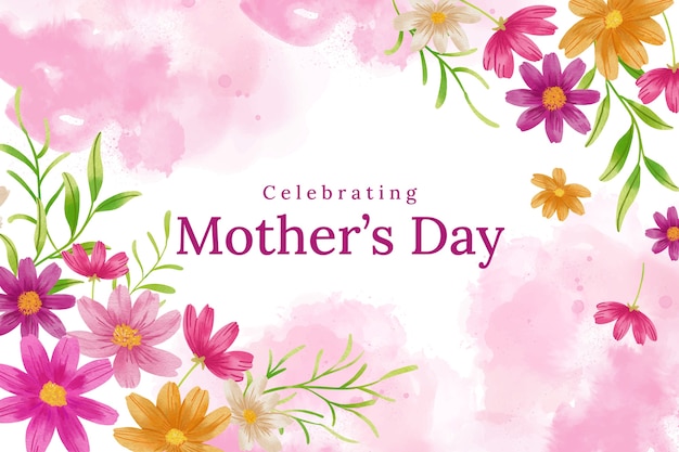 Watercolor mothers day background