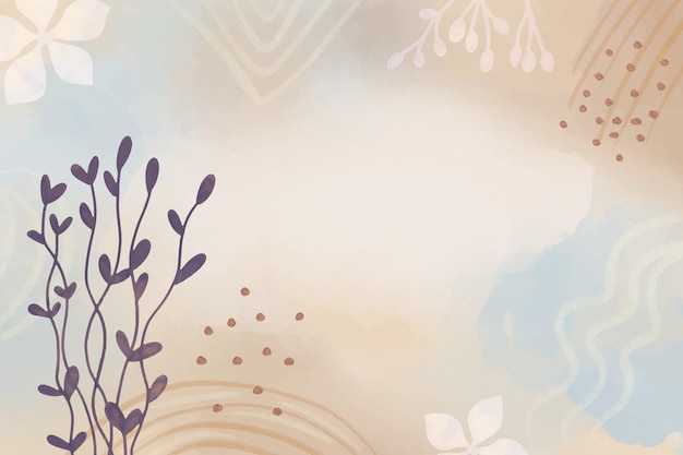 Watercolor neutral plants background