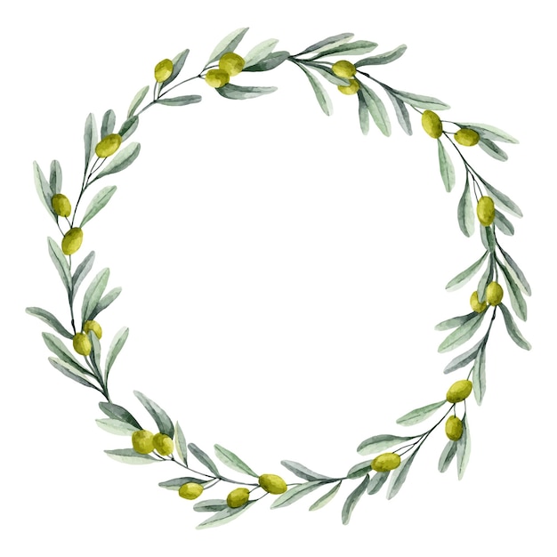 Watercolor Olive wreath